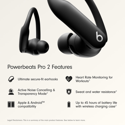 Beats Powerbeats Pro 2 Wireless Noise Cancelling Earbuds With USB-C Cable