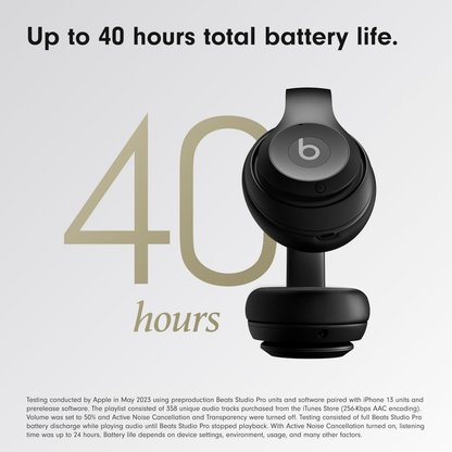 Beats Studio Pro Bluetooth Noise Cancelling Headphones with Apple 20W USB-C Adapter