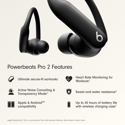 Beats Powerbeats Pro 2 Wireless Noise Cancelling Earbuds With USB-C Cable