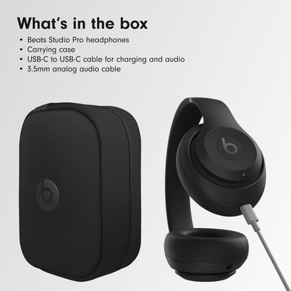 Beats Studio Pro Bluetooth Noise Cancelling Headphones with Apple 20W USB-C Adapter