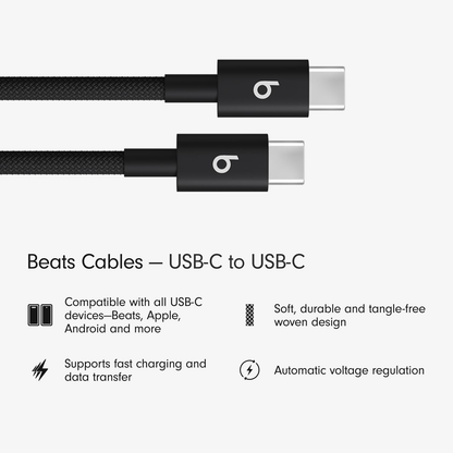 Beats Solo Buds Wireless Bluetooth Earbuds Matte Black with USB-C Charging Cable