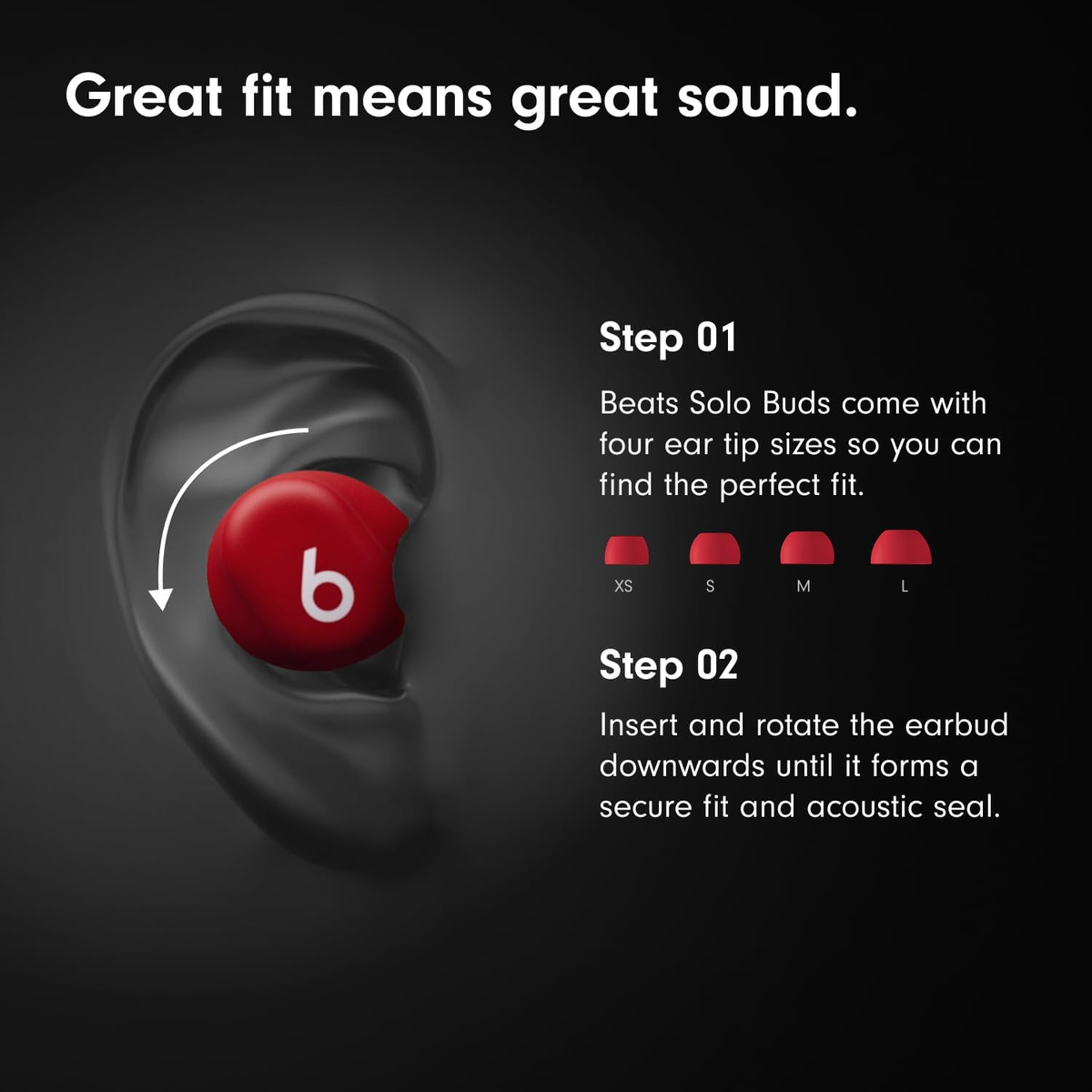 Beats Solo Buds Wireless Bluetooth Earbuds Matte Black with USB-C Charging Cable