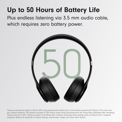 Beats Solo 4 Wireless On-Ear Bluetooth Headphones with Apple 20W Adapter Matte Black