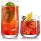 Ascent Tumbler & Rocks Drinking Glasses Set of 16 | Clear Lead-Free Glass Drinkware Set with 8 Tall Tumblers (16.25 oz) & 8 Rocks Glasses (12.25 oz) | Water, Juice, Cocktails, Whiskey, Everyday Beverage Glasses